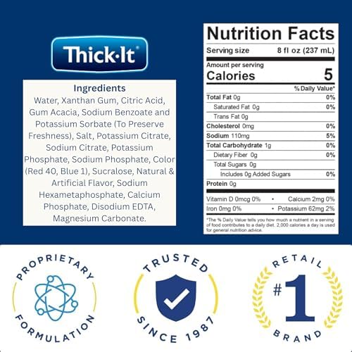 Thick-It Clear Advantage Mildy Thick Grape Drink Plus Electrolytes, Nectar Consistency, Swallowing Aid, Hydration on the Go, Convenient & Ready-to-Use, No Mixing Needed, 8 oz Bottle (24 Pack)