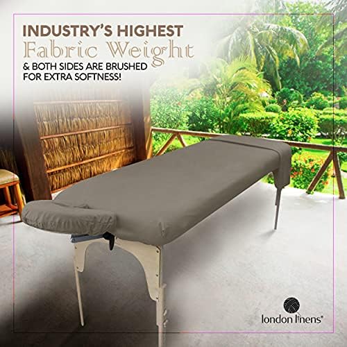 LONDON LINENS Soft Microfiber 3-Piece Massage Table Sheets - Super Lightweight, Stain and Wrinkle Resistant - Includes Table Cover, Fitted Sheet, and Face Rest Cover (walnut)