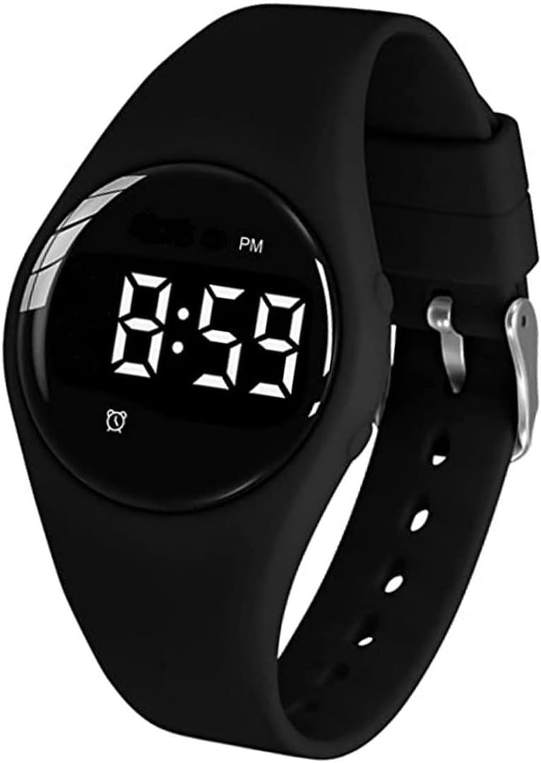 Vibrating Alarm Watch, Water Resistant Potty Training Wristband Rechargeable Medical Reminder Watch with Timer and 15 Daily Alarms (Black)