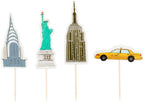 Flairs New York Happy Birthday Decorations Cup Cake Toppers Party Props (Pack of 24 Cup Cake Toppers, New York City Theme)