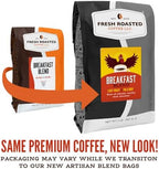 Fresh Roasted Coffee, Breakfast Blend, 5 lb (80 oz), Light Roast, Kosher, Whole Bean