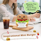 Mini Inspirational Graduation Gifts for Women Men Handmade Positive Crochet Burger for Birthday Encouragement Cheer Up Gift for Coworker Friend Boss Teacher Appreciation Ideas