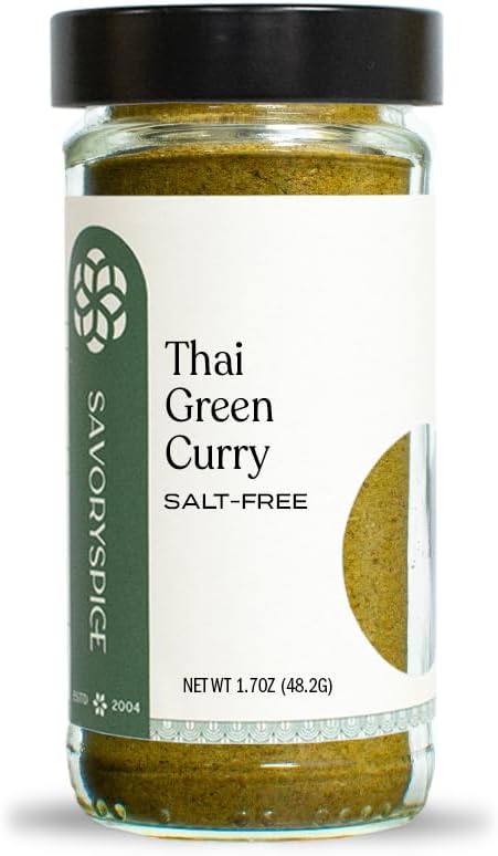 Savory Spice Thai Green Curry (1.7 oz) - Authentic Thai-Style Green Curry Powder for Paste, Stir-Fries, Chicken, Vegetables & Asian Dishes