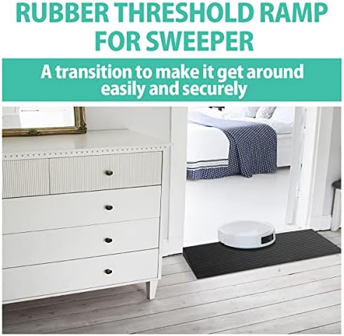 1.5" Rise Rubber Threshold Ramp, 2204Lbs Recycled Rubber Power Threshold, 35.4" L x 7.87" W Non-Slip Surface Solid Threshold Ramp is Adjustable and Cuttable for Wheelchairs, Power Scooters
