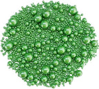 Edible Pearl Sugar Sprinkles Christmas Green Candy Mixing Size Baking Edible Cake Decorations Cupcake Toppers Cookie Decorating Celebrations Wedding Valentines Easter Halloween Christmas Supplies 120g/ 4.24oz