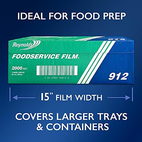 Reynolds 912 Foodservice Clear Plastic Wrap Film, 15 inch Width, 2000 Feet