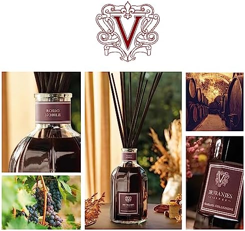 Dr. Vranjes - Rosso Nobile 500 ml Refill + Double Pack of Black Sticks (3 Pieces Bundle) - Luxury Home Fragrance, Made in Italy, Main Scent Fruity: Orange, Strawberry and Red Berries, Birch