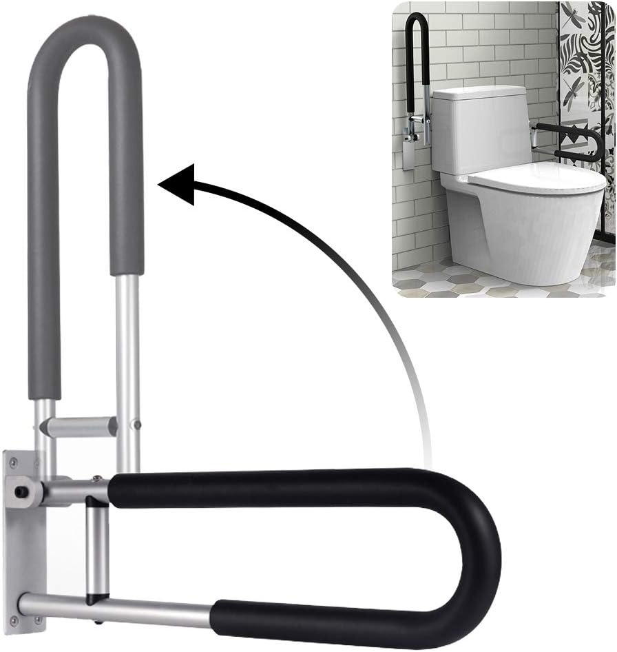 Handicap Grab Bars Rails 23.6 Inch Toilet Handrails Bathroom Safety Bar Hand Support Rail Handicapped Handrail Accessories for Seniors Elderly Disabled Mounted Bath Grips (Aluminum-600mm)