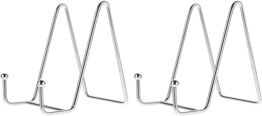POPETPOP 2pcs Metal Photo Easel Stand for Displaying Plates Artwork and Books Lightweight Design for Kitchen Living Room and Sturdy Plate Holder for Photos