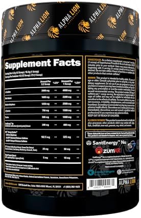 ALPHA LION Superhuman Pre Workout Powder, Beta Alanine, L-Taurine & Tri-Source Caffeine for Sustained Energy & Focus, Nitric Oxide & Citrulline for Pump (21 Servings, Unicorn Juice)
