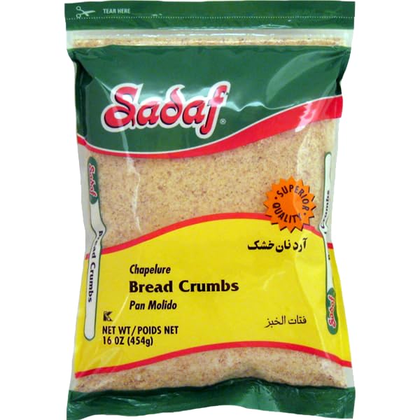 Sadaf Bread Crumbs - Dry Wheat Bread Crumbs for Cooking - Breads & Bakery - 16 Oz Bag