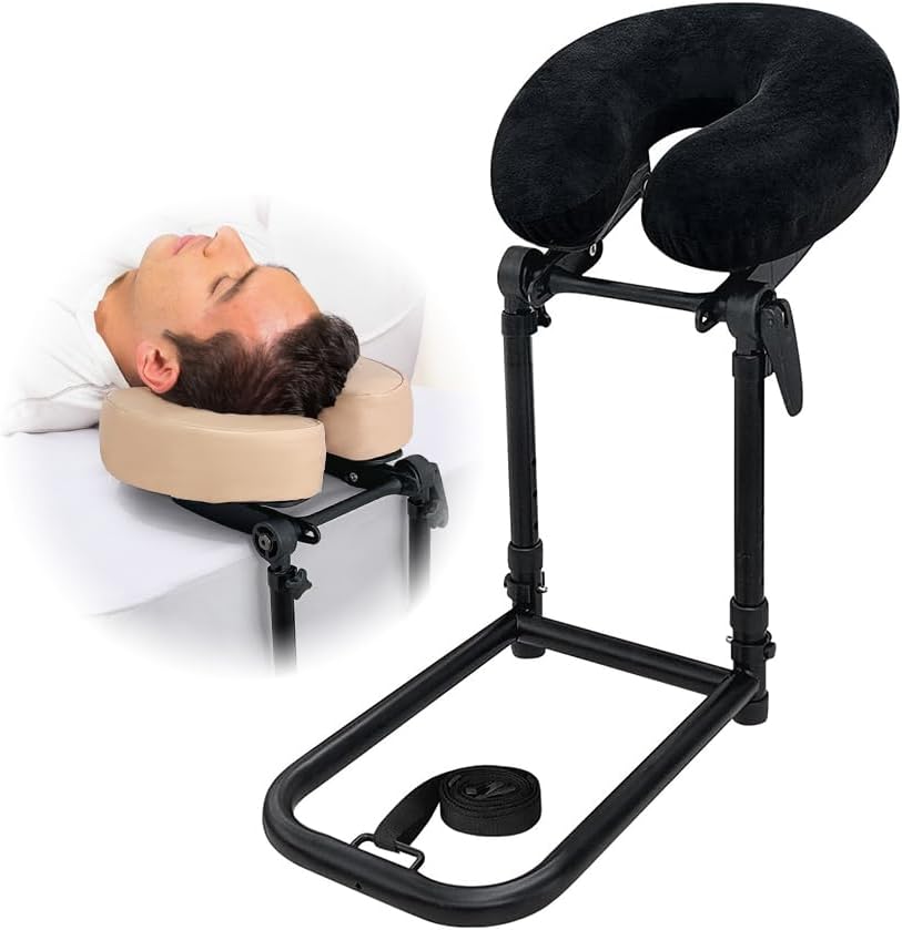 AOSSA Massage Headrest for Bed Face Cradle Pillow – Adjustable Mattress Top Massage Kit with Face Down Cushion, Home Spa and Salon Bed Attachment, Also for Eye Surgery Recovery