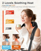 Neck and Shoulder Massager with Heat : Cordless Kneading Neck Massager for Pain Relief Deep Tissue - 3 Modes, 2 Intensity & 2 Heat Settings, Hands-Free Daily Comfort for Office and Home Use