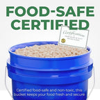 5-Gallon Blue Bucket Pail Container with Lid | Metal Handles with Plastic Grip for Easy Carrying | Multi-Use | Easy Stack and Store | Heavy-Duty Extra Durable | Food Grade | BPA Free - 1 Pack