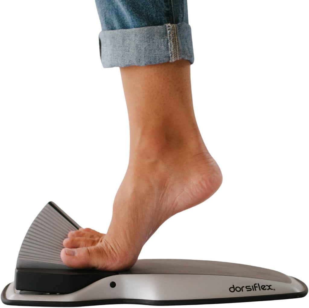Dorsiflex. Deep calf, foot, and arch stretcher and foot rocker and slant board device for plantar fasciitis, Achilles tendinitis, calf stretching, ankle mobility, toe mobility and heel pain relief.