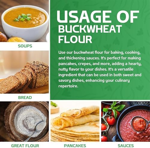 Jiva Organics Buckwheat Flour (Dark) 2 LB Bag - Vegan, Non-GMO, Kuttu, Earthy Flavor