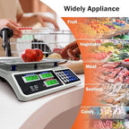 88lb/40kg Price Computing Scale, Digital Price Computing Scale with Stainless Steel Large Platform, Weight Food Kitchen Scale with Dual LCD Display for Farmers Market, Retail Outlets, Meat Shop, Deli