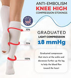 ITA-MED Anti-Embolism Knee High Stockings for Men & Women, Light Compression Socks (18 mmHg), Medical Orthopedic Support Stockings for Varicose Veins, Edema, Swelling, Soreness, Pain, & Aches, 3XL