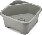 Joseph Joseph Duo Square Wash Dish Basin for Kitchen and RV Basin with Cutlery, Sponges and Brushes Compartment, Grey