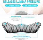 Lumbar Support Pillow for Office Chair, Memory Foam Lumbar Pillow for Lower Back Pain Relief (Grey)