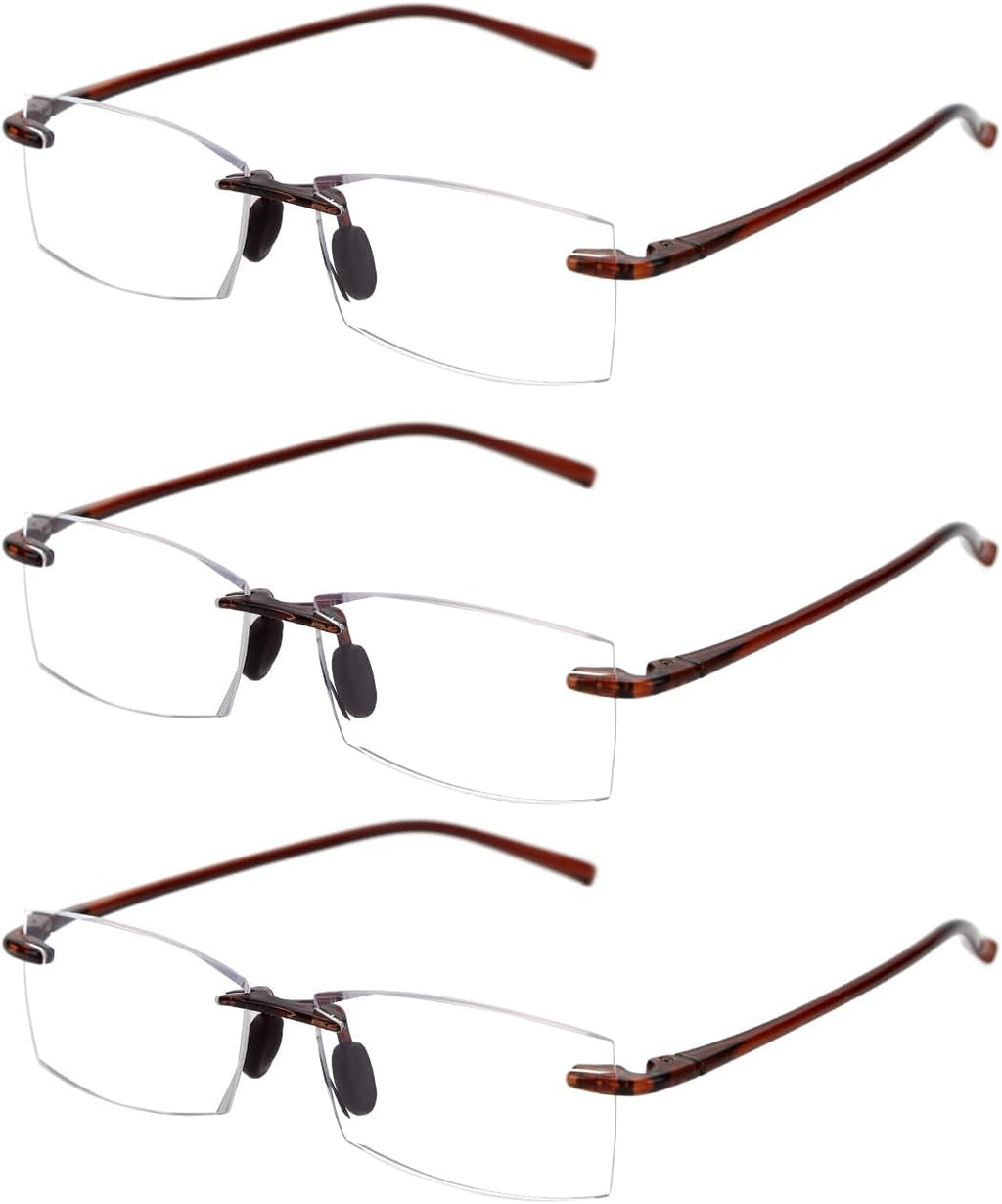 TERAISE Rimless Reading Glasses Comfortable Lightweight Frameless Reader Men Women Blue Light Blocking Computer Eyeglasses