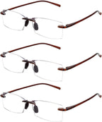 TERAISE Rimless Reading Glasses Comfortable Lightweight Frameless Reader Men Women Blue Light Blocking Computer Eyeglasses