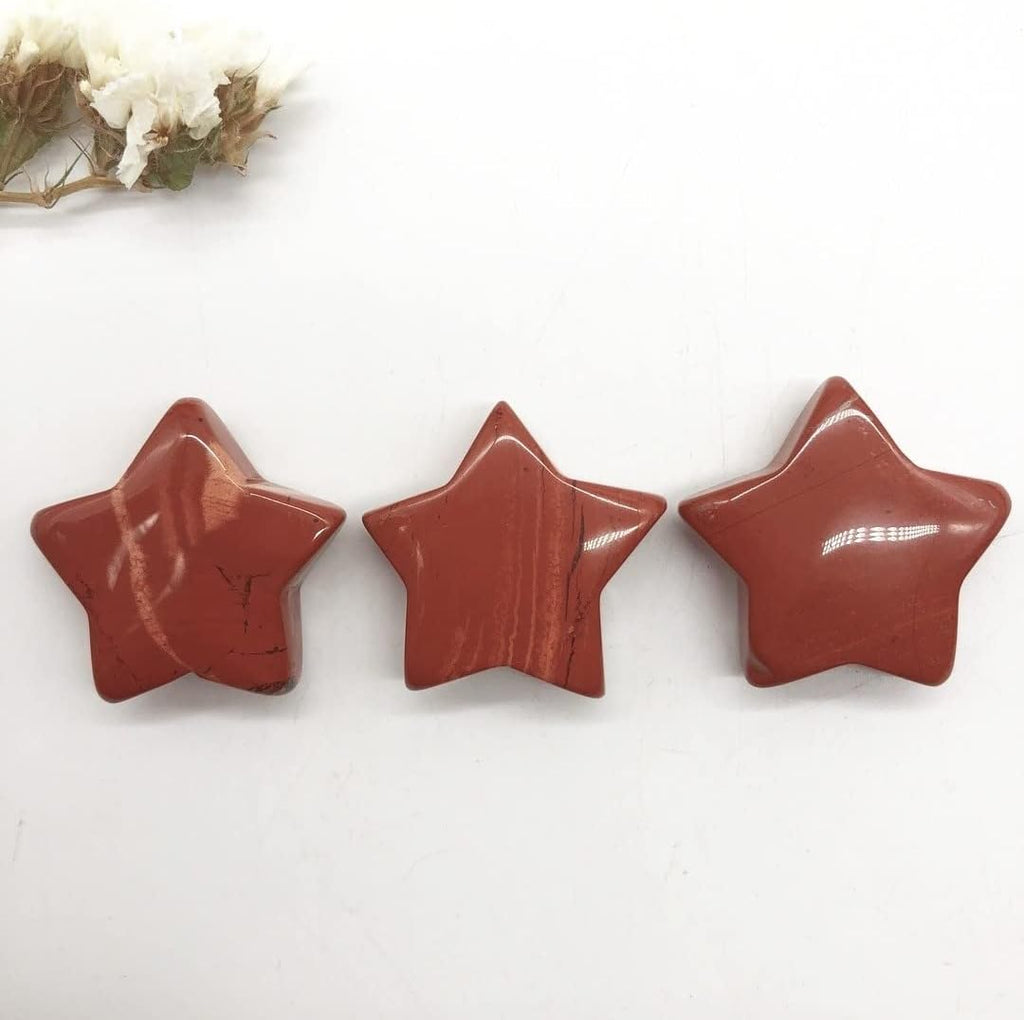 PEKMAR Natural Crystal Rough Home Decoration Natural Red Jasper Crystal Quartz Star Shaped Craft ReikiPolished Decor Crystals and Stones Stones