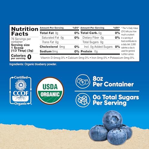 Nutricost Organic Blueberry Powder 8oz (227 Grams) - Pure, Gluten Free, Non-GMO, from Organic Blueberries