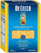 De Cecco Penne Rigate No. 41 Pasta, 16 Oz (Pack of 12), Authentic, Slow Dried, Made with Durum Wheat, Versatile Pasta for Sauces & Recipes, Made in Italy