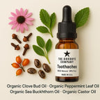 The Goodbye Company Organic Clove Toothache Relief Oil – Undiluted Blend with Peppermint Leaf, Sea Buckthorn & Castor Oil – Natural Tooth & Gum Comfort Formula – 15 mL Glass Dropper – Made in USA