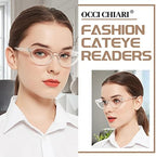 OCCI CHIARI Cat Eye Reading Glasses for Women Cateye Stylish Readers Glasses 100 125 150 175 200 225 250 275 300 350