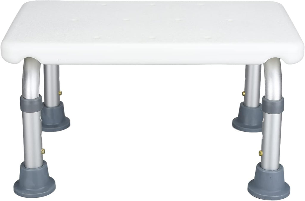 ZJchao Aluminum Alloy Bath Stool Adjustable Height Non-Slip Shower Seat for Seniors and Children