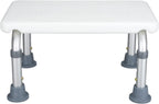 ZJchao Aluminum Alloy Bath Stool Adjustable Height Non-Slip Shower Seat for Seniors and Children