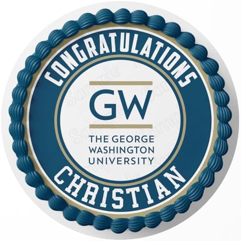 7.5 Inch Edible Cake Topper – George Washington University Themed Birthday Party Collection of Edible Cake Decorations round