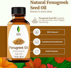 SVA Fenugreek Seed Oil - 1 Fl Oz – 100% Natural Cold Pressed Fenugreek Oil - for Face, Skin Care, Hair Care, Scalp Massage & Body Massage – Carrier Oil with Dropper