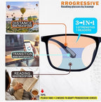 Multifocus Reading Glasses Men,No Line Bifocal Progressive Multifocal Readers,Blue Light Computer Frame Eyeglass