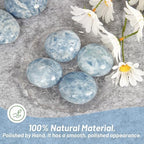 Celestite Palm Stone-2 Pc Celestite Pocket Energy Stones, Smooth Healing Crystal Worry Stone