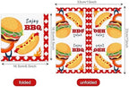 80PCS BBQ Paper Napkins BBQ Party Paper Napkins Set, Grills Burgers Utensils Pattern Decorative Luncheon Dinner Papers Napkins for Themed Decorations, Burgers, Picnics, Backyard Cookouts