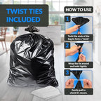 Reli. 45 Gallon Trash Bags Heavy Duty (25 Count) | Black | Twist Ties Included | Extra Tough, Leak-Proof Garbage Bags | Ideal for Large Clean Ups
