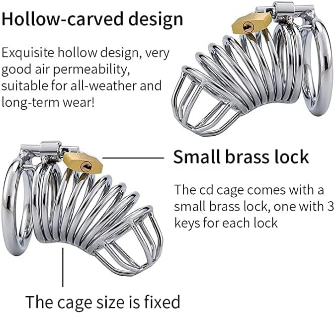 Breathable Cock Cage Metal Chastity Device for Men Chastity Cage Lightweight Sexual Wellness Locked Cage Sex Toys for Men Sweater v3