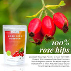 powbab Rose Hips Powder from 100% Wild Organic Rosehip. Premium Rosa Rubiginosa. Seedless Ground Rosehips from Whole Dried Rose Hips. No Added Sugar. Antioxidants. Fair Trade (16 oz)