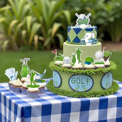 48 Pcs Golf Cupcake Toppers Golf Birthday Decorations