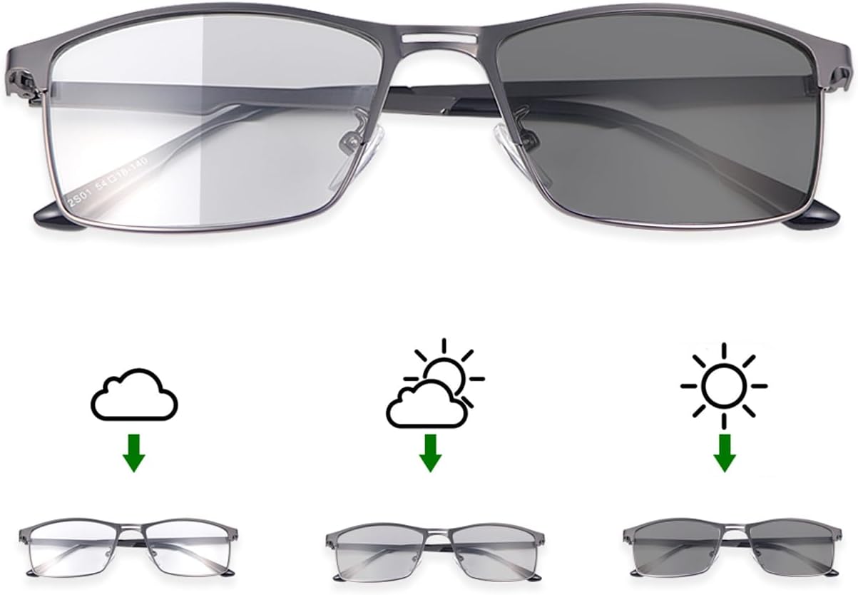 LJIMI Photochromic Bifocal Reading Glasses Men Women Transition Sunglasses UV Protection Sun Readers 1.0 1.5 2.0 2.5 3.0 3.5