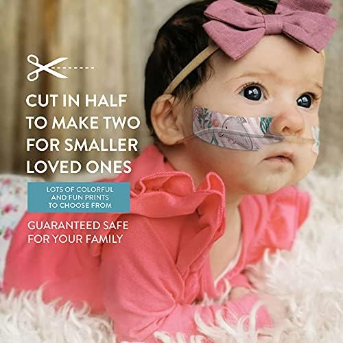 Nasogastric or Oxygen Tube precut Adhesive Tape Ocean Mix x 10 Pack. (Left Side)