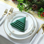 MORGIANA 50 PCS Disposable Dark Green Paper Napkins, Christmas Heavy Duty Linen Feel Dinner Large Green Napkins for Praty Wedding, St Patrick’s Day