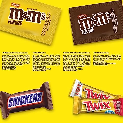 SNICKERS, M&M'S & TWIX Fun Size Chocolate Candy Variety Mix, 31.18-Ounce 55 Piece Bag