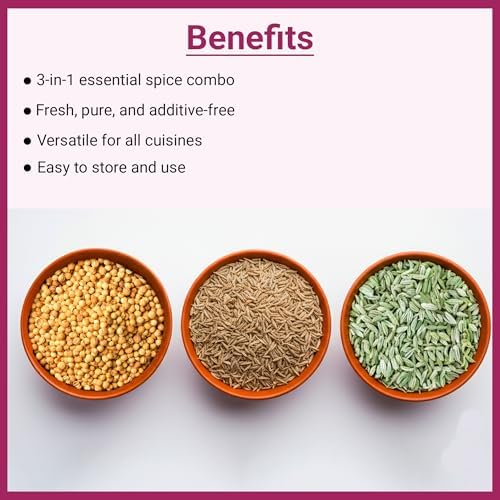 Jalpur Millers Spice Combo Pack - Cumin Seeds 100g - Coriander Seeds 100g - Fennel Seeds 100g (3 Pack)