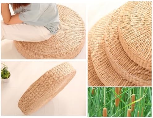 Tatami Floor Pillow Sitting Cushion Bigger Size,Round Padded Room Floor Straw Mat for Outdoor Seat Cushion Sitting for Adults, Tatami Pillow for Living Room,Fast Delivery from USA 40cm