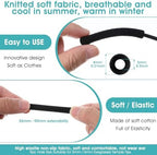 5 Pairs Knitting Glasses Ear Cushion, Soft Ear Cushions for Glasses,Non-Slip Elastic Eyeglasses Temple Tips Sleeve for Women and Man, Sunglasses Accessories(Black)
