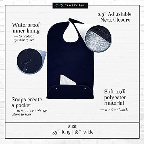 Adult Bibs for Men & Women, Dress ‘n Dine Clothing Protectors for Eating